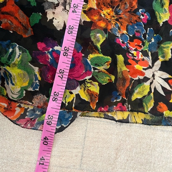 [US6]Mariella Burani Floral Sleeveless Deep V Silk Dress - Picture 3 of 8